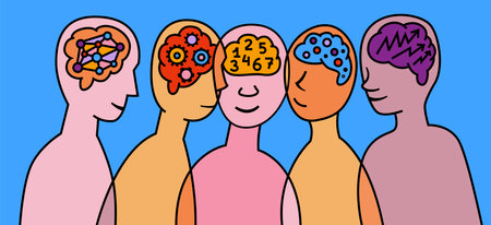 Human mind and experience diversity. Neurodiversity, autism acceptance.のイラスト素材