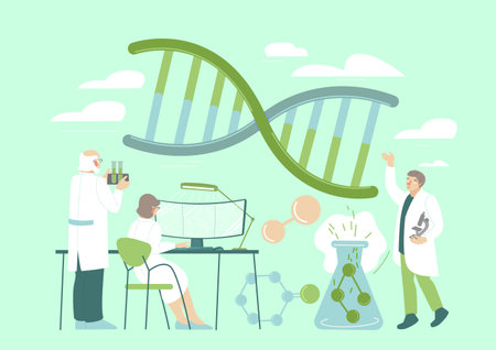 DNA heredity test. Personal genetic analysis report.のイラスト素材