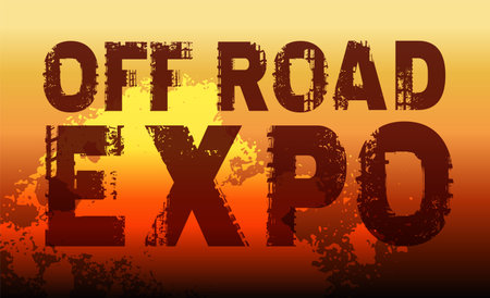 Off road expo. Off-Road hand drawn grunge lettering.