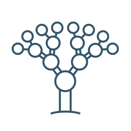 Family tree linear pictogram, icon. Genealogical table symbol.のイラスト素材
