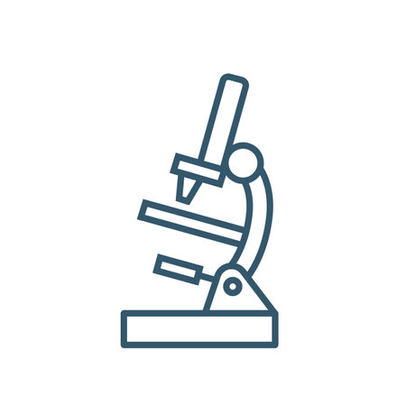 Microscope linear icon, sign, pictogram. Scientific equipment symbol.