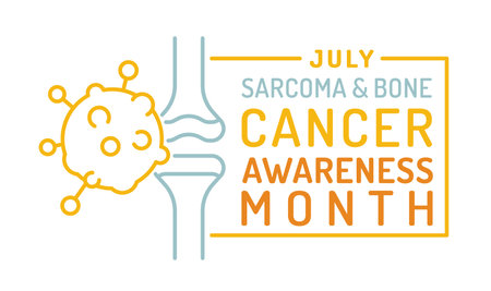 Sarcome and bone cancer awareness month in july.のイラスト素材