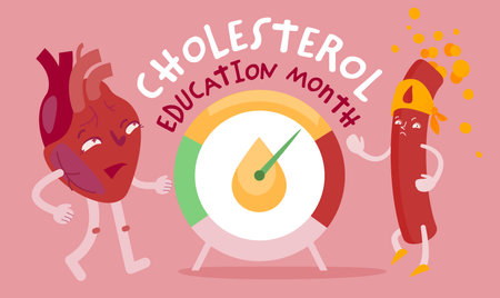 National cholesterol education month. Editable vector illustration.のイラスト素材