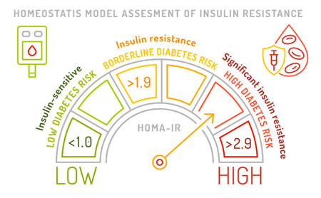 Insulin resistance infographic. Homeostatis Model Assesment of Insulin Resistance.のイラスト素材