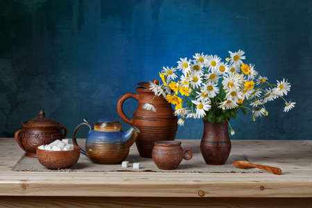 Still life with daisiesの写真素材