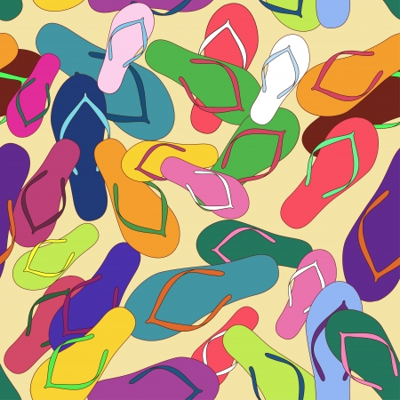 Seamless pattern of colorful flip flopsのイラスト素材