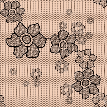 Lace floral seamless pattern on a soft pink backgroundのイラスト素材
