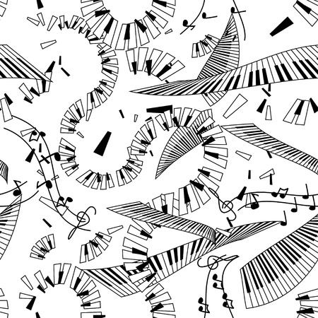 Abstract seamless pattern of keyboardsのイラスト素材