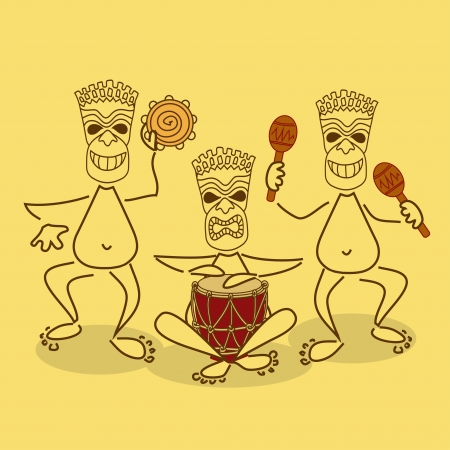 Illustration of Aborigine band のイラスト素材