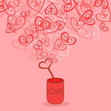 Illustration of soap bubbles in the heart formのイラスト素材