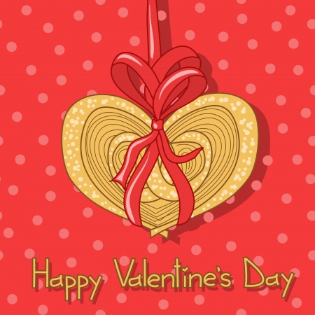 Card for Valentine's Day with heart shape cookieのイラスト素材