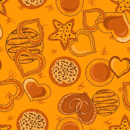 Seamless pattern of sweet cookiesのイラスト素材