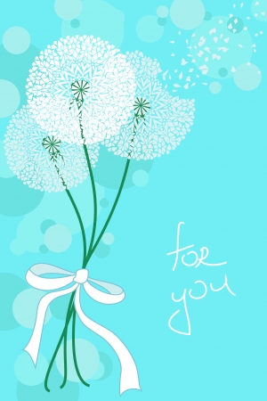 Greeting card with air lacy dandelionsのイラスト素材