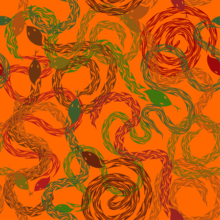 Seamless pattern of abstract snakesのイラスト素材