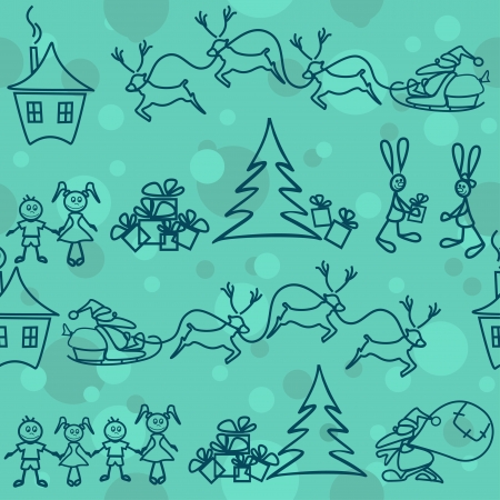 Seamless pattern of christmas doodle elementsのイラスト素材