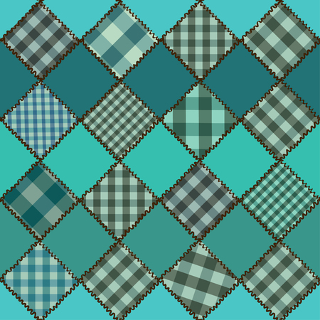 Seamless background of Scottish checkered pattern patchworksのイラスト素材