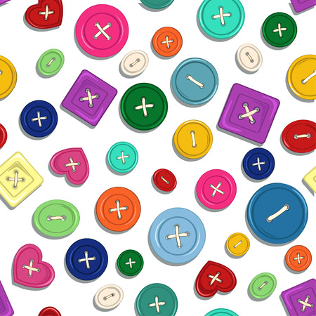 Seamless pattern of colorful sewing buttons のイラスト素材