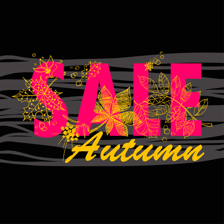 Autumn sale background with tree leaves.のイラスト素材