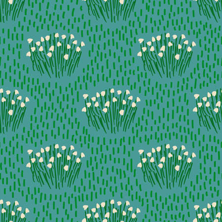 Cute floral seamless pattern. Rustic wallpaper with lily of the valley flowers on a pink background.のイラスト素材