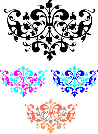 colorful vignettes on a white backgroundのイラスト素材