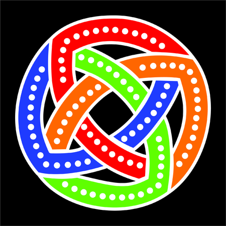 twisted colored circle on a black backgroundのイラスト素材