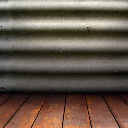 texture of slate walls and wooden floorの写真素材