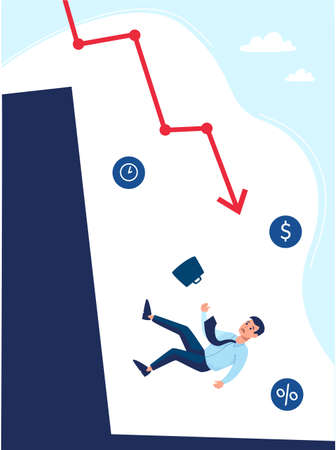 .Financial crisis, bankruptcy, vector illustration. The terrible situation of people left without...