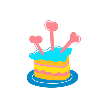 funny vector illustration of dog cakes. Cupcakes for the party Your dog s birthday. goodies for...
