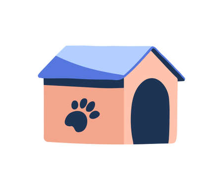 doghouse, vector drawing. Hand-drawn dog dwelling. Isolated on white backgroundのイラスト素材