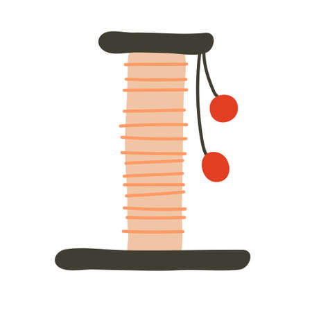 Scratching post for pets. Vector illustration. Object isolated on white background, cartoon style.のイラスト素材
