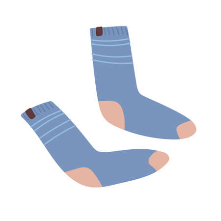 blue socks. Vector illustration in a flat style.のイラスト素材