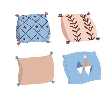 Scandinavian patterned pillow. Vector illustration in a flat style.のイラスト素材