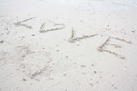 Words of love on the beachの写真素材