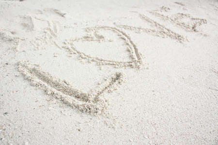 Words of love on the beachの写真素材