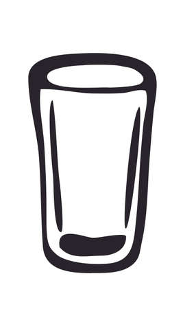 Vector hand drawn doodle beverage glass black illustration drink symbol sign line icon on white backgroundのイラスト素材