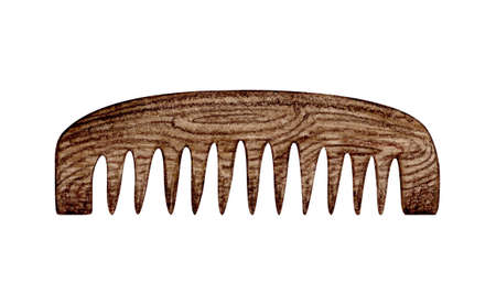 Watercolor hand drawn wooden hairbrush hairdressing haircare accessory illustration isolated on...