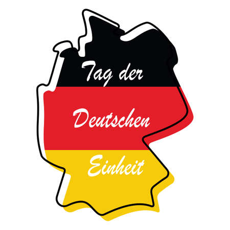 German Unity day - Tag der Deutschen Einheit, vector illustration national Germany holiday greeting card, banner, poster template. Patriotic nation colors Deutschland flag. October 3rd.のイラスト素材