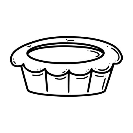 Egg tart vector illustration. Chinese New year dessert in doodle style.のイラスト素材