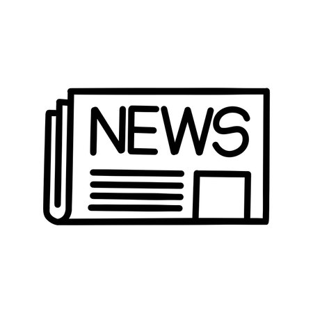 Newsletter line vector icon. Outline email. Envelope with letter vector sign, linear style pictogram isolated on white. .のイラスト素材