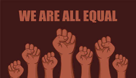 Black History Month. African American History arm fist vector illustration. February celebration poster, card, banner, background.のイラスト素材