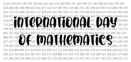 Happy international day of mathematics vector background illustration. World Pi Day bannerのイラスト素材