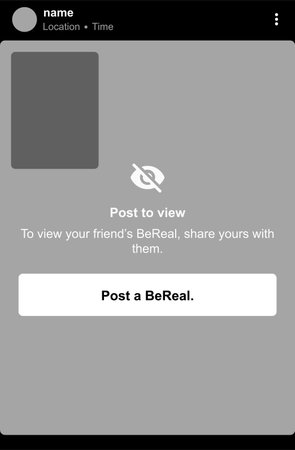 Kharkiv, Ukraine - June 18, 2023. BeReal mockup post template vector illustration. Be Real social media post frame illustration. .のeditorial素材