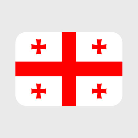 Georgia flag vector icons set in the shape of heart, star, circle and map.のイラスト素材