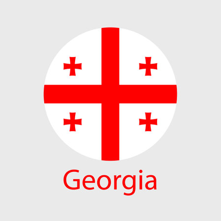 Georgia flag vector icons set in the shape of heart, star, circle and map.のイラスト素材