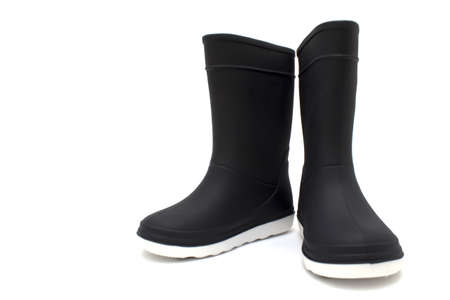 rubber boots isolated on white backgroundの写真素材