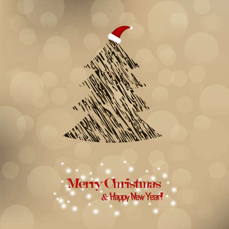 Christmas and New Year  Vector greeting cardのイラスト素材