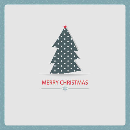 Christmas vintage card with Christmas treeのイラスト素材