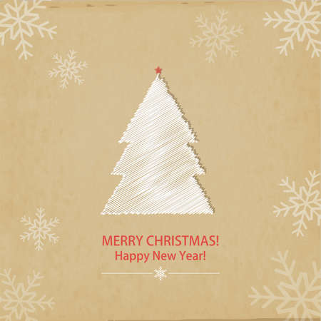 Merry Christmas and Happy New Year cardのイラスト素材