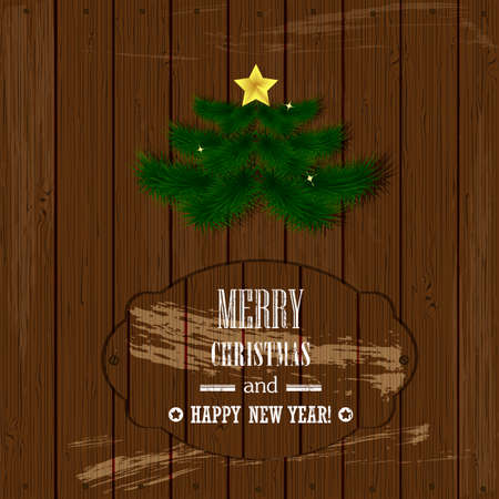 Merry Christmas and Happy New Year greeting cardのイラスト素材