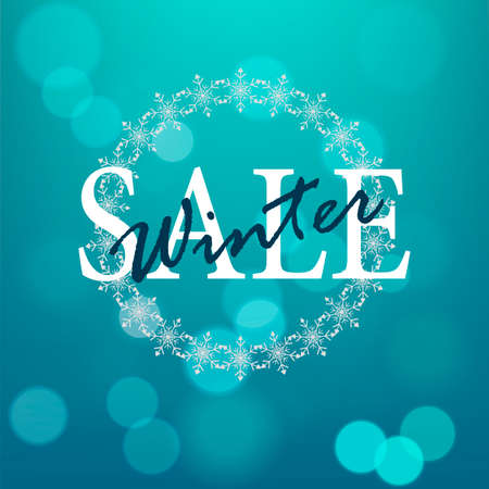 Sale poster. Winter sale. Abstract design with bokeh. Christmas sale backgroundのイラスト素材